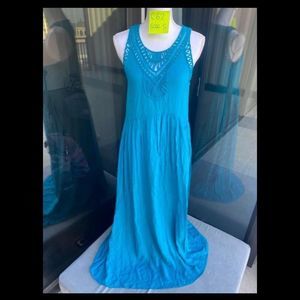 Anthropologie Mermaid turquoise maxi dress